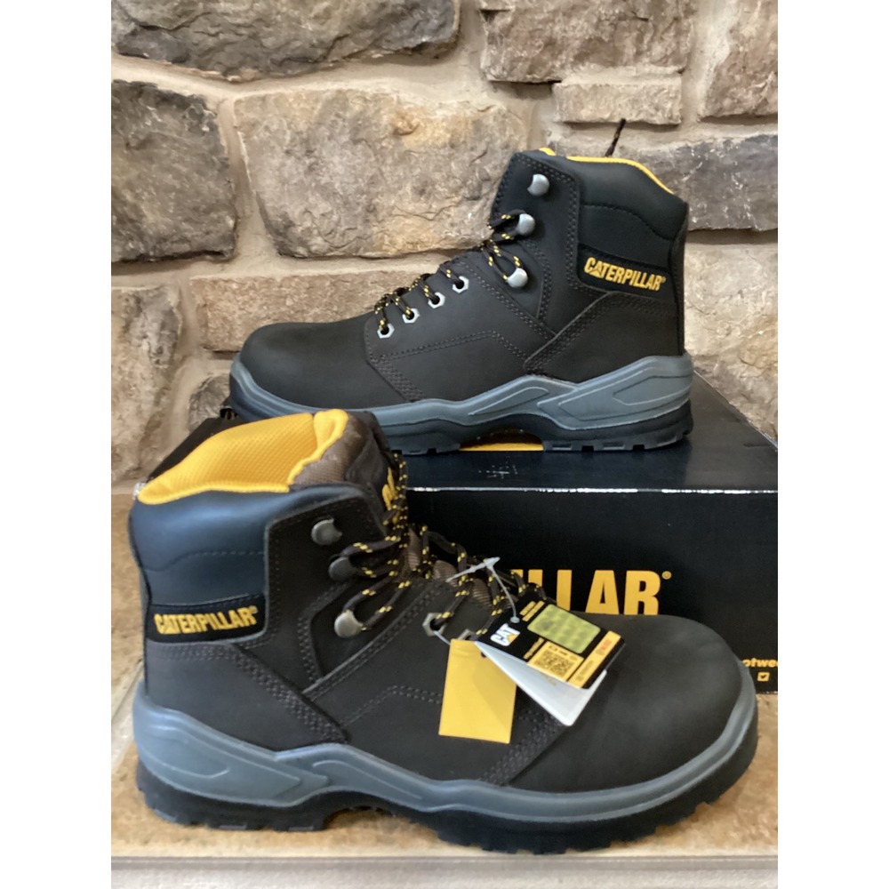Caterpillar Striver ST Mens Size 9.5 Steel Toe Work Boots Brown Leather New